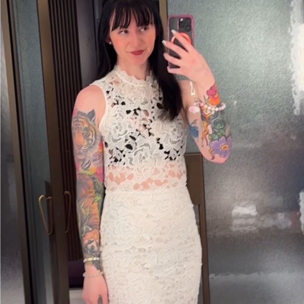 Tobi White Lace Dress